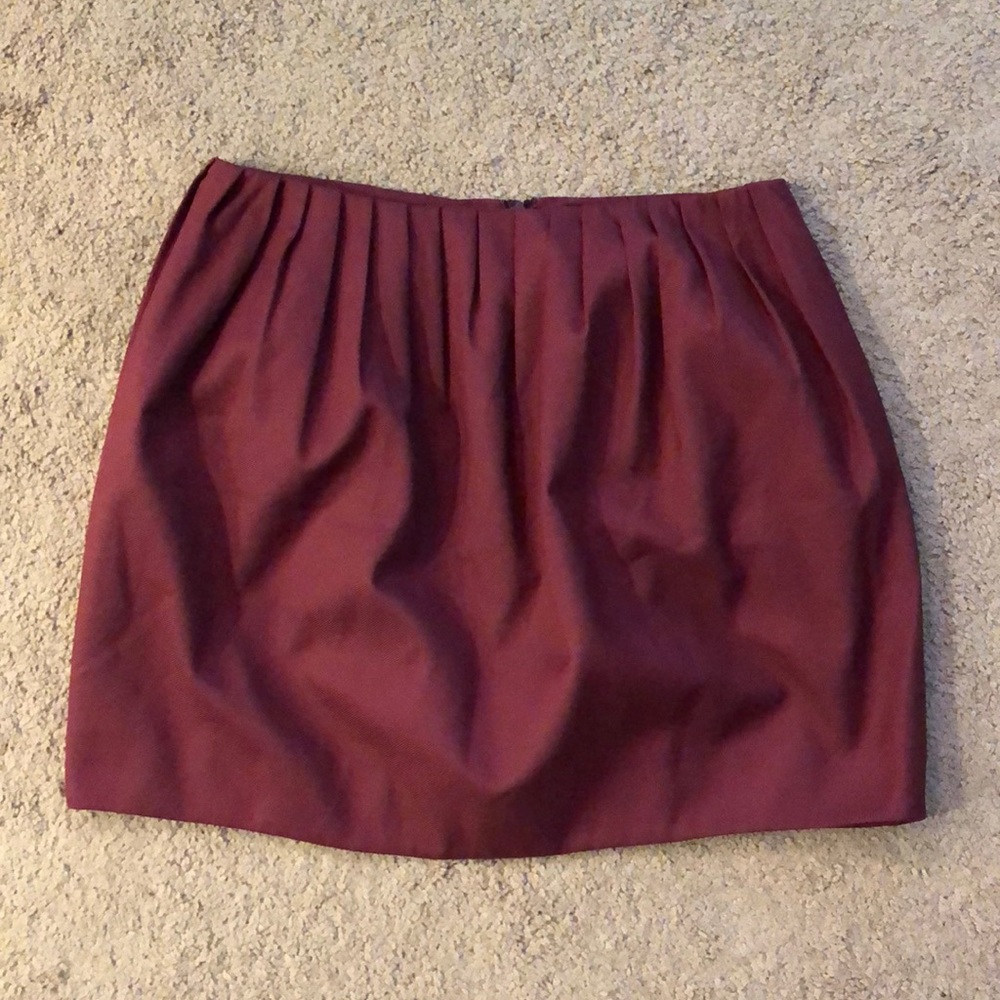 KATE SPADE SATURDAY Burgundy Pleated Tulip Skirt 8